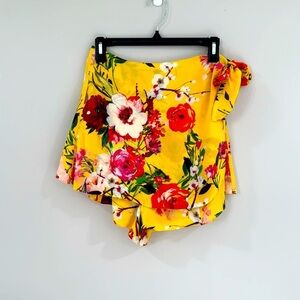 Privacy Please floral wrap ruffle skort